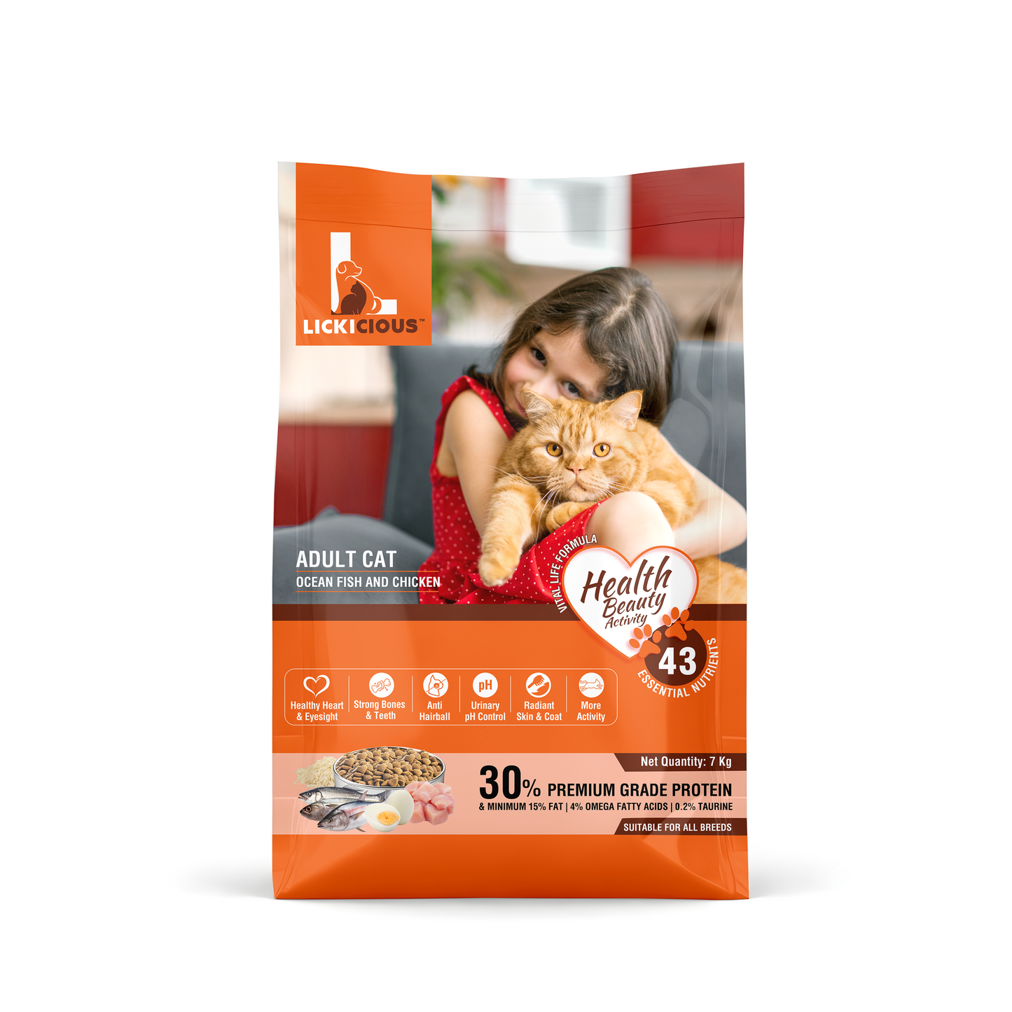 LICKICIOUS™ Dry Cat Food with 43 Essential Nutrients 7 kg 7kg