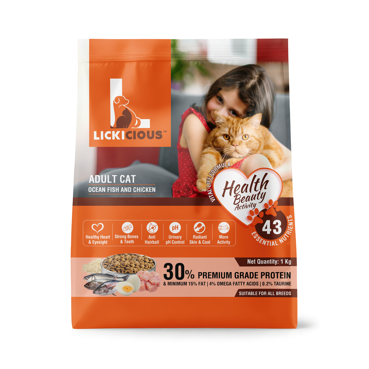 LICKICIOUS™ Dry Cat Food with 43 Essential Nutrients 1 kg 1kg