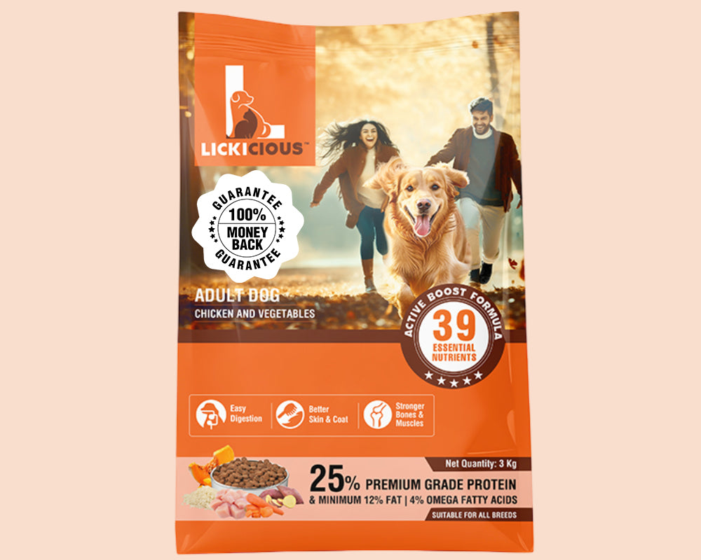 Lickicious Adult Dry Dog Food with Real Chicken & Vegetable