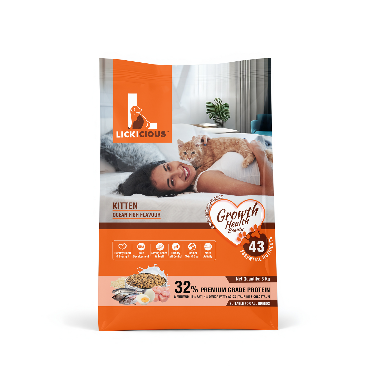 Lickicious Kitten Food with 6-in-1 growth formula