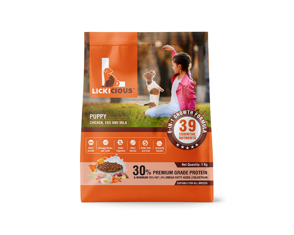 LICKICIOUS Puppy Food with 30% Protein, 15% Fat for Healthy Growth
