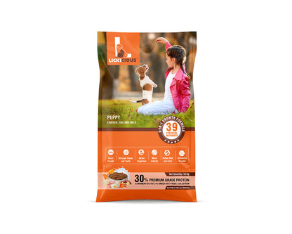 LICKICIOUS Puppy Food with 30% Protein, 15% Fat for Healthy Growth