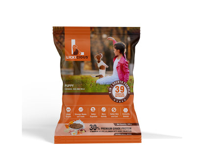 LICKICIOUS Puppy Food with 30% Protein, 15% Fat for Healthy Growth