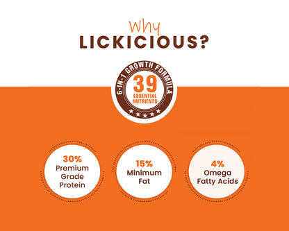 LICKICIOUS Puppy Food with 30% Protein, 15% Fat for Healthy Growth