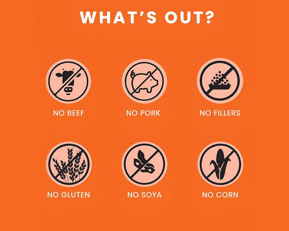 Lickicious Wet Dog Food ingredient exclusions: no beef, pork, fillers, gluten, soya or corn